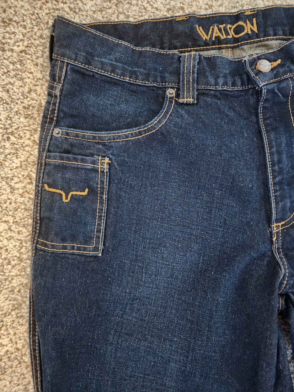 Kimes Ranch🐂Watson Men's Jeans 34x36 Dark Relaxed Bootcut Denim. Y2K RODEO